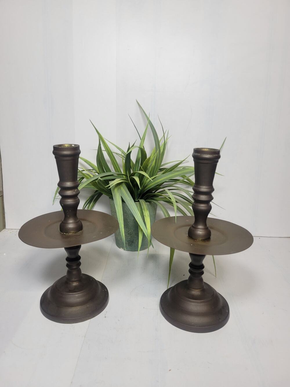 2 Vintage Brass Candle Holders, Candlesticks
